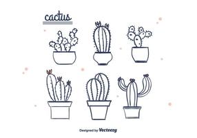 Mano dibujado vector de cactus