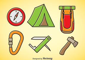 Mountainer Cartoon Icons vector