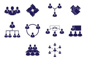 Set Of Working Together Icons vector