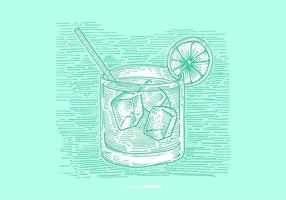 Vodka tonic línea de dibujo de vectores