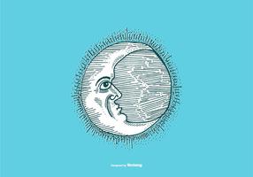 MOON - LINE DRAWING vector