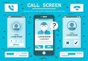 Free Call Screen Vector Illustration