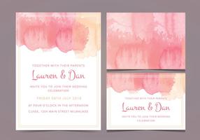 Free Vector Pink Floral Wedding Invitation