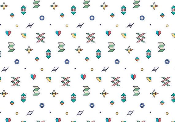 Colorful Outline Geometric Pattern