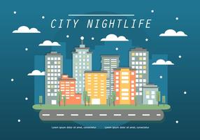 Free Flat Cityscape Vector Illustration