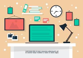 Free Flat Business Desk Vector Background