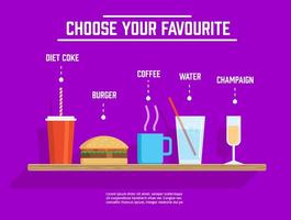 Different Vector Drinks And Food