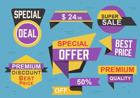 Free Origami Design Vector Labels