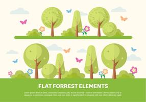 Flat Forrest Elements Vector Background