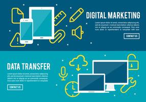 Free Digital Marketing And Data Transfer Vector Background