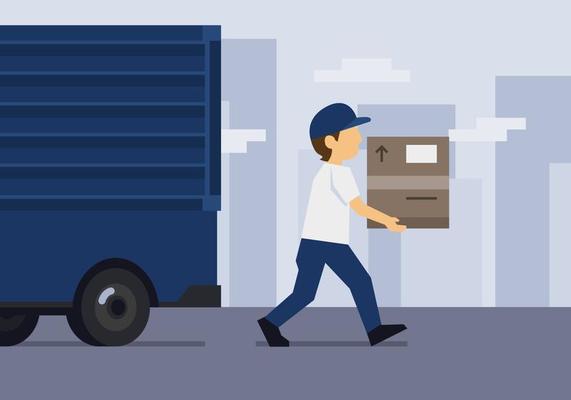 Delivery Man and Truck