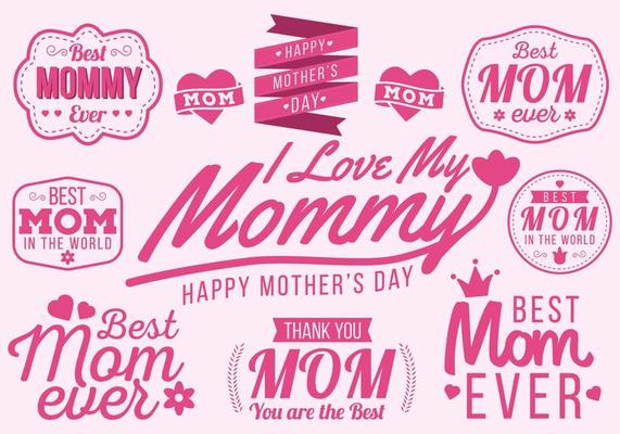 Happy Mother's Day Typography Vector 