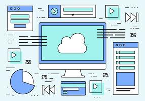 Linear Web Design Graph Vector Background