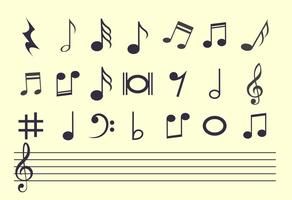 Conjunto de notas musicales vector