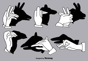 Set of Shadow Hand Puppets - Vector Elements