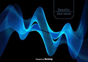 Abstract Beautiful Blue Waves - Vector