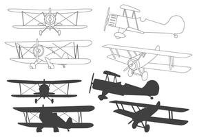 Biplane Silhouette vector