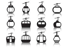 Cable Car Icon Set  vector