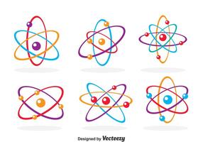 Colorful Atom Icons vector