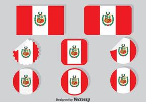 Peru Flag Collection Set vector