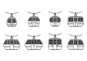 Set Of Cable Car Icon vector