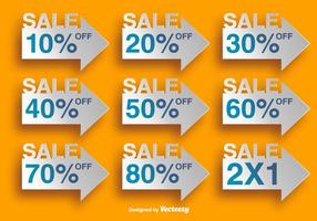 Arrow Shaped Labels With Discounts - Vector Elements