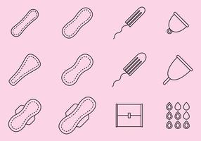 Pads And Tampons Icons vector
