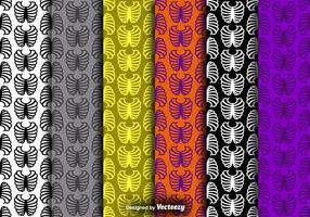 Rib Cage Icon Colorful Seamless Patterns Vector Set