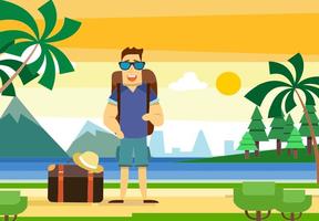 Free Summer Beach Vector Illustration