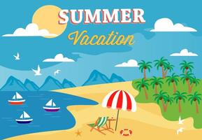 Free Summer Beach Vector Illustration