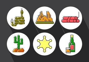 Set of Wild West Icons vector