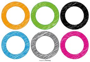 Scribble Style Circle Shapes vector
