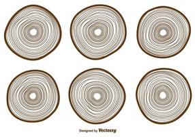 Vector Tree Rings Icons Collection