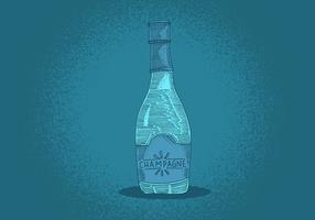 Champagne Bottle Line Drawing vector