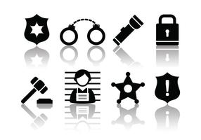 Minimalist Police and Crime Icons vector