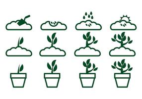 Crecer planta icono vector 2