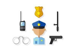 Vector Police Man and Elements