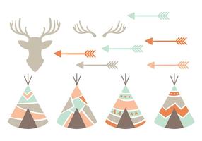 Iconos vectoriales de nativo americano vector