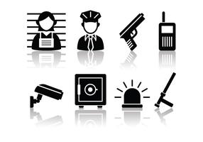 Free Minimalist Police And Crime Icon Set vector