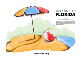 Free Florida Beach Watercolor Vector