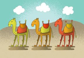 Happy Camel Vector Characters 