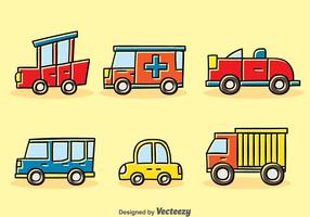 Cartoon Vehicle Vector Set