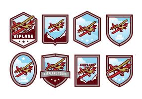 Libre Biplano Badge Vector Pack