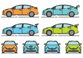 Minimlaist Prius Icon Set vector