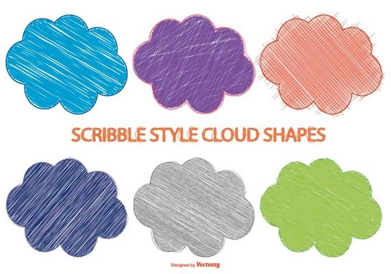 Scribble Style Cloud Shapes