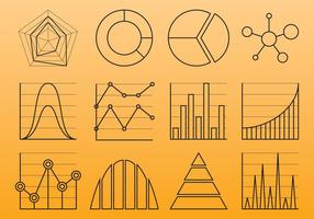 Chart Line Icons vector