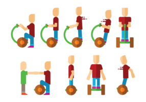 Jugando segway vector