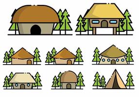 Minimalist Shack Icon Set vector