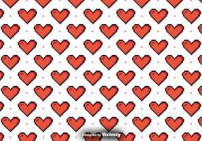 Vector Pattern With Pixelated Hearts