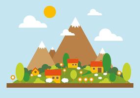 Mountain Landscape Vector Illustration